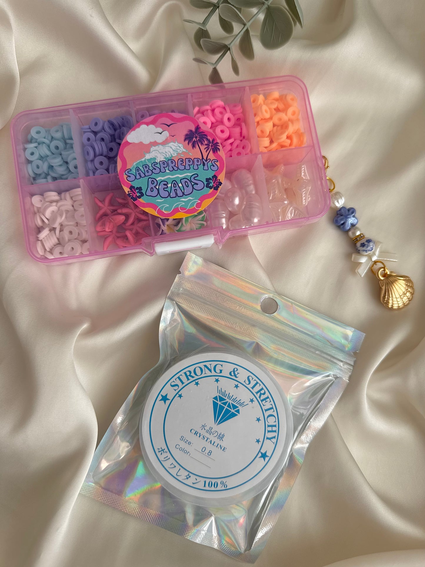 Adorable bead kit set (blue key chain)