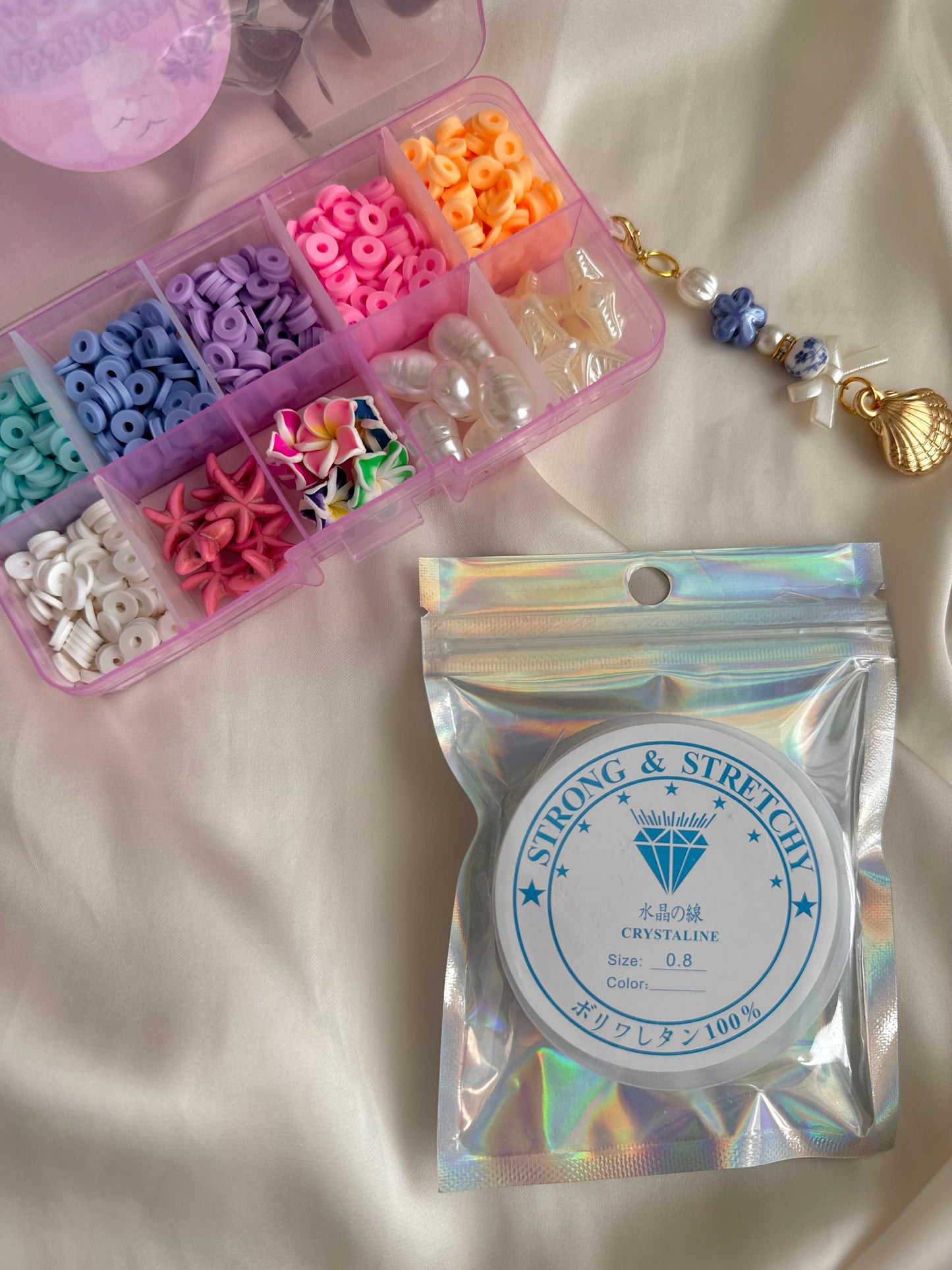 Adorable bead kit set (blue key chain)